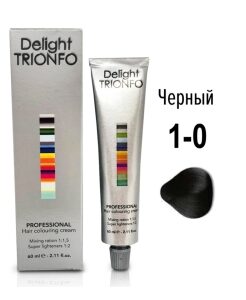 1-0 стойкая крем-краска для волос Delight TRIONFO черный,60мл