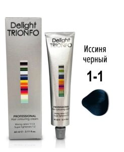 1-1 стойкая крем-краска для волос Delight TRIONFO иссиня черный,60мл