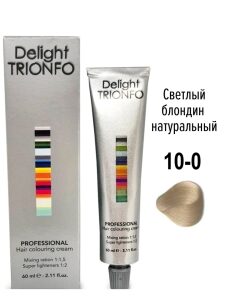 10-0 стойкая крем-краска для волос Delight TRIONFO светлый блондин натуральный,60мл
