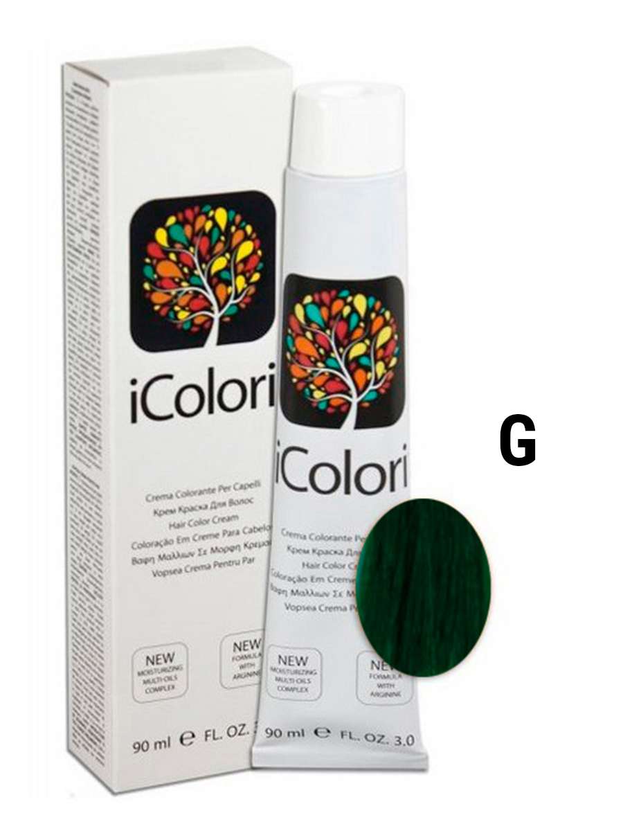 Green Крем-краска аммиачная iColori зеленая 100 мл.